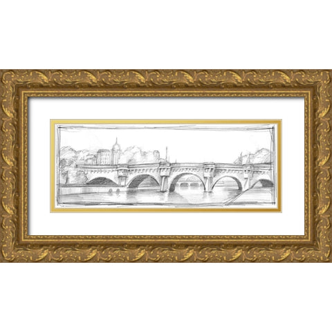 Pont Neuf  Gold Ornate Wood Framed Art Print with Double Matting by Harper, Ethan
