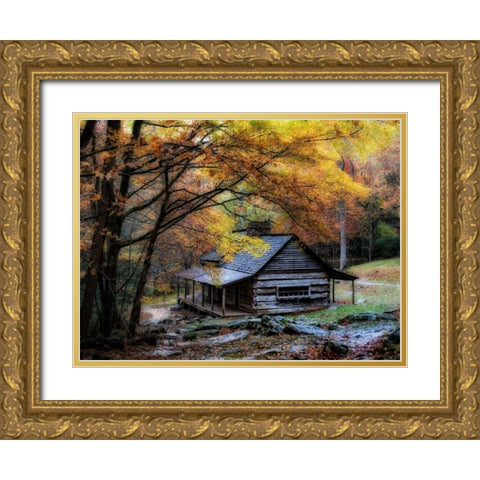 Damp Autumn Day Gold Ornate Wood Framed Art Print with Double Matting by Head, Danny