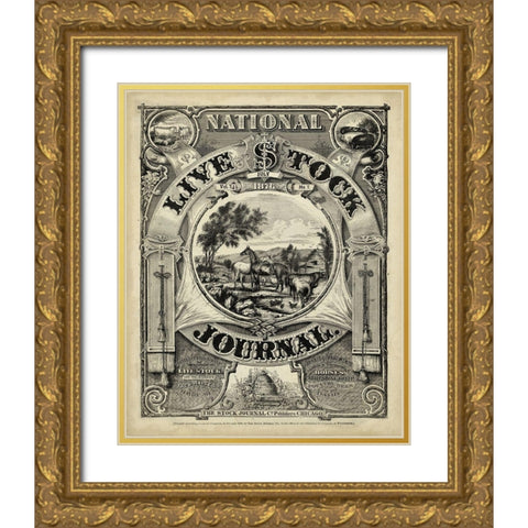 National Livestock Journal Gold Ornate Wood Framed Art Print with Double Matting by Unknown