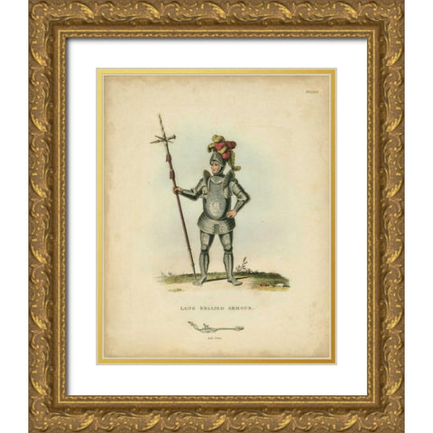 Men in Armour III Gold Ornate Wood Framed Art Print with Double Matting by Meyrick