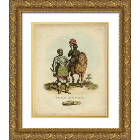 Men in Armour V Gold Ornate Wood Framed Art Print with Double Matting by Meyrick