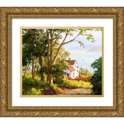 Bayside Digs Gold Ornate Wood Framed Art Print with Double Matting by Dertner, Erin