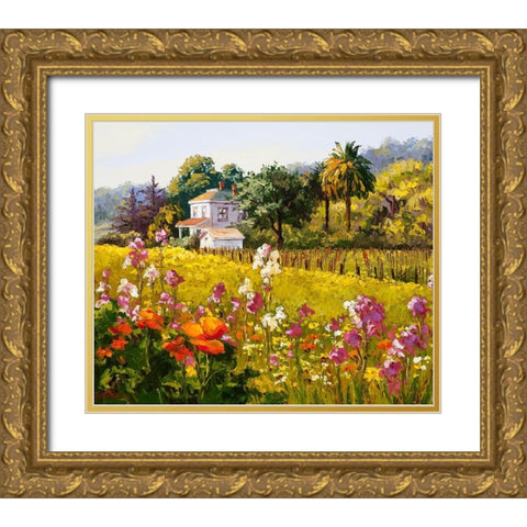 Symphony of Spring Gold Ornate Wood Framed Art Print with Double Matting by Dertner, Erin