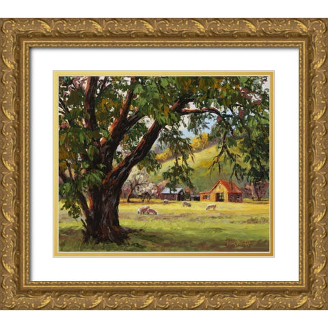 Quiet Meadow Gold Ornate Wood Framed Art Print with Double Matting by Dertner, Erin