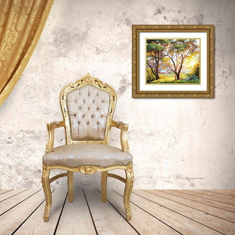Burnished Landscape Gold Ornate Wood Framed Art Print with Double Matting by Dertner, Erin
