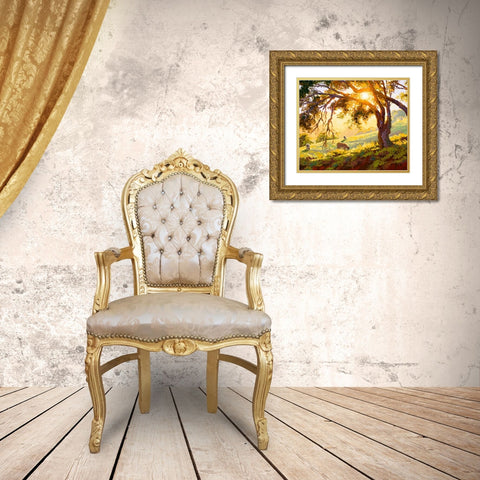 Restful Radiance Gold Ornate Wood Framed Art Print with Double Matting by Dertner, Erin