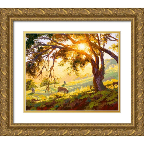Restful Radiance Gold Ornate Wood Framed Art Print with Double Matting by Dertner, Erin