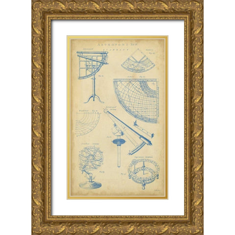 Vintage Astronomy I Gold Ornate Wood Framed Art Print with Double Matting by Chambers