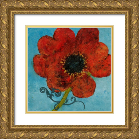 Summer Bloom II Gold Ornate Wood Framed Art Print with Double Matting by Green-Aldridge, W.