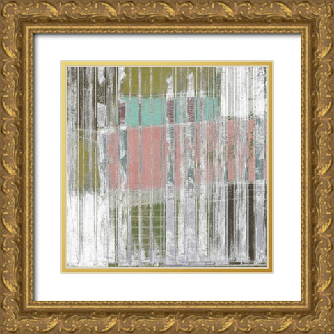 Linear Mix II Gold Ornate Wood Framed Art Print with Double Matting by Goldberger, Jennifer