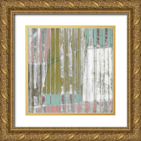 Linear Mix IV Gold Ornate Wood Framed Art Print with Double Matting by Goldberger, Jennifer