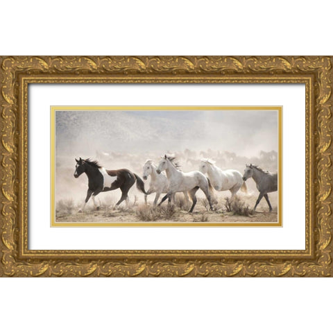 Open Range Gold Ornate Wood Framed Art Print with Double Matting by PHBurchett