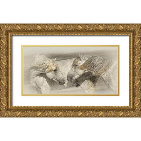 Old Acquaintances Gold Ornate Wood Framed Art Print with Double Matting by PHBurchett