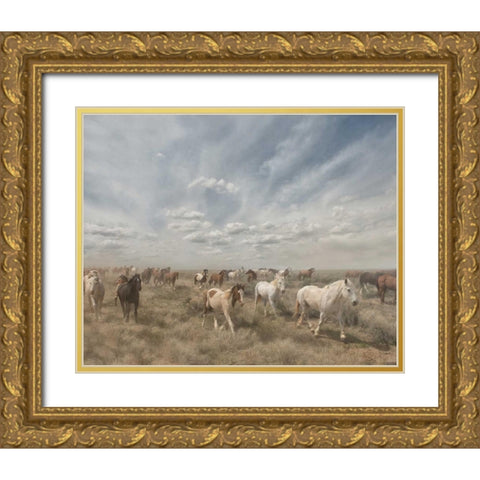 Big Sky Gold Ornate Wood Framed Art Print with Double Matting by PHBurchett