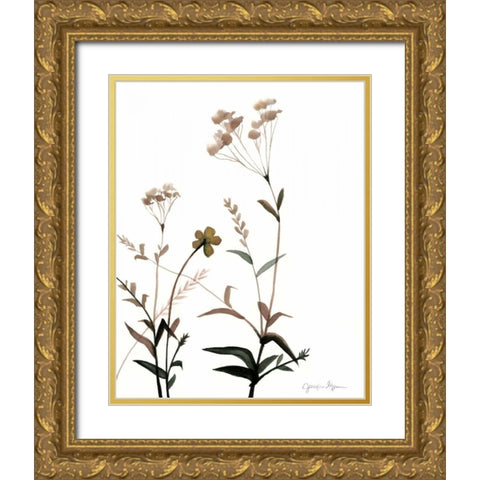 Watermark Wildflowers VII Gold Ornate Wood Framed Art Print with Double Matting by Goldberger, Jennifer