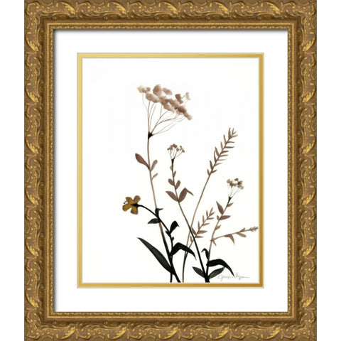 Watermark Wildflowers X Gold Ornate Wood Framed Art Print with Double Matting by Goldberger, Jennifer