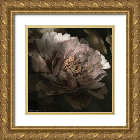 Moonlit Peony I Gold Ornate Wood Framed Art Print with Double Matting by Meagher, Megan