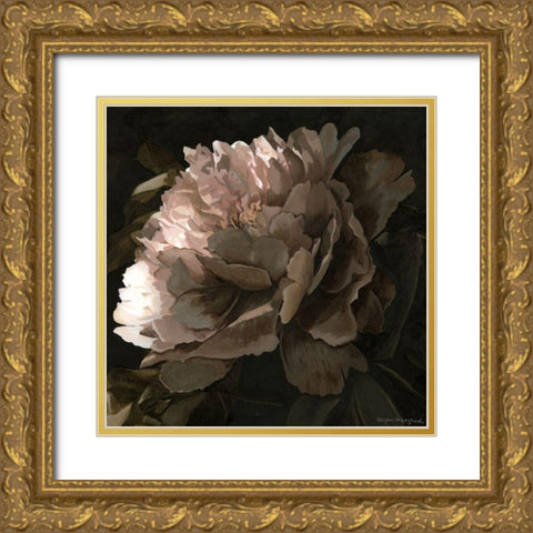 Moonlit Peony II Gold Ornate Wood Framed Art Print with Double Matting by Meagher, Megan