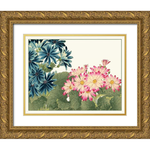 Japanese Flower Garden IV Gold Ornate Wood Framed Art Print with Double Matting by Konan, Tanigami