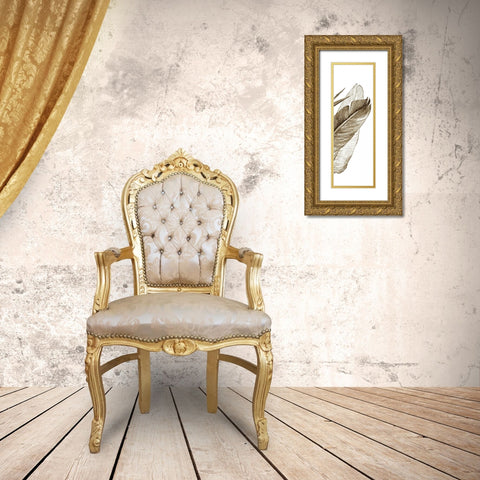 Bird of Paradise Triptych III Gold Ornate Wood Framed Art Print with Double Matting by Vision Studio