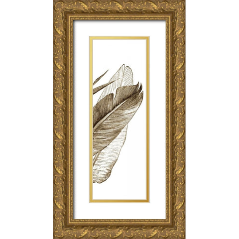 Bird of Paradise Triptych III Gold Ornate Wood Framed Art Print with Double Matting by Vision Studio