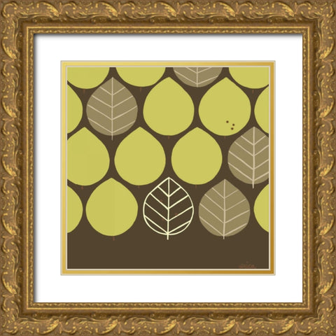 Forest Motif I Gold Ornate Wood Framed Art Print with Double Matting by Vess, June Erica