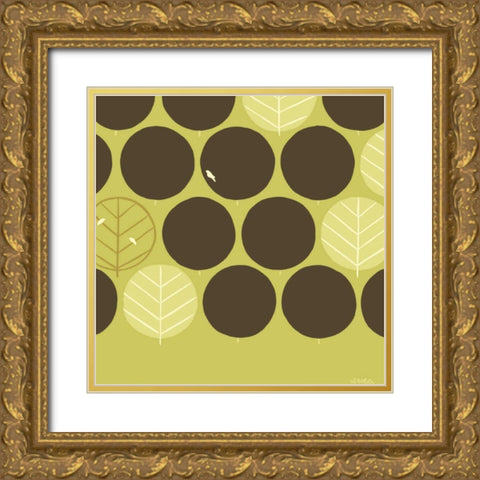 Forest Motif II Gold Ornate Wood Framed Art Print with Double Matting by Vess, June Erica