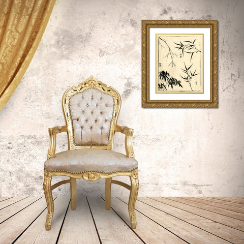 Bamboo Woodblock I Gold Ornate Wood Framed Art Print with Double Matting by Vision Studio