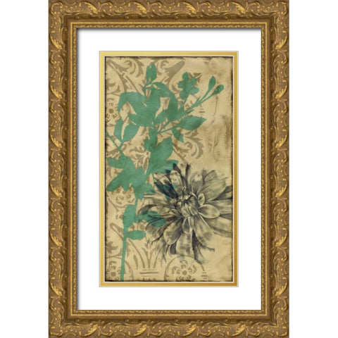 Tandem Blooms I Gold Ornate Wood Framed Art Print with Double Matting by Goldberger, Jennifer