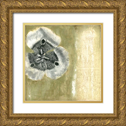 Celadon in Bloom II Gold Ornate Wood Framed Art Print with Double Matting by Goldberger, Jennifer