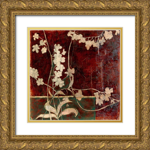 Garden Whimsy II Gold Ornate Wood Framed Art Print with Double Matting by Goldberger, Jennifer