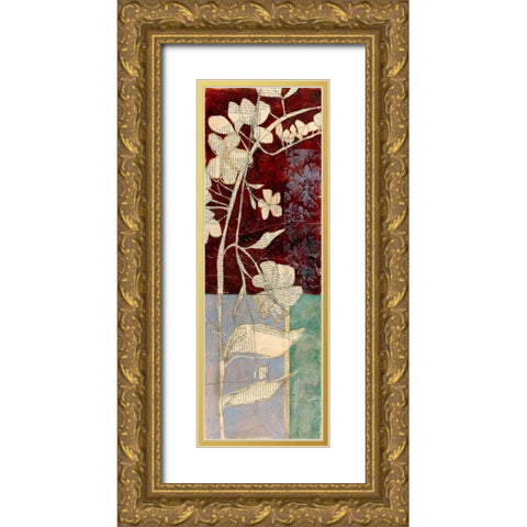 Garden Whimsy VI Gold Ornate Wood Framed Art Print with Double Matting by Goldberger, Jennifer