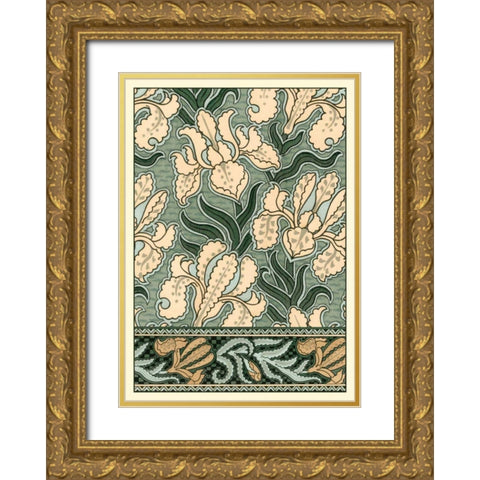 Garden Tapestry II Gold Ornate Wood Framed Art Print with Double Matting by Grasset