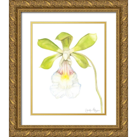Orchid Beauty I Gold Ornate Wood Framed Art Print with Double Matting by Goldberger, Jennifer