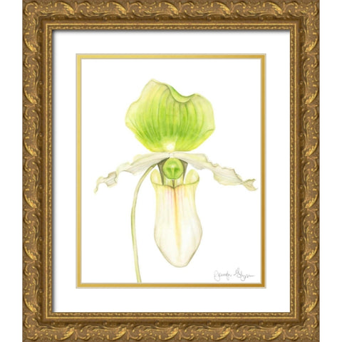 Orchid Beauty IV Gold Ornate Wood Framed Art Print with Double Matting by Goldberger, Jennifer