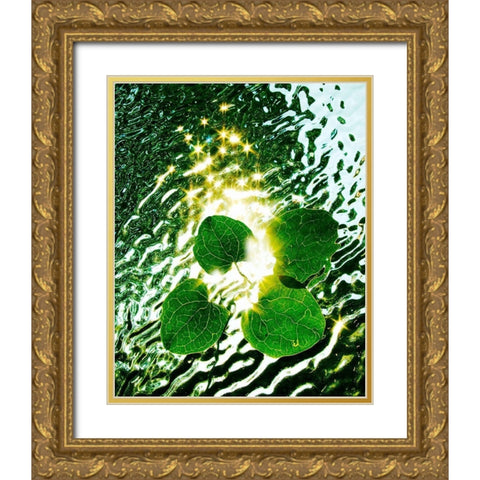 Floating Light Gold Ornate Wood Framed Art Print with Double Matting by Morris, Leonard