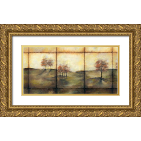 Autumnal Meadow I Gold Ornate Wood Framed Art Print with Double Matting by Goldberger, Jennifer