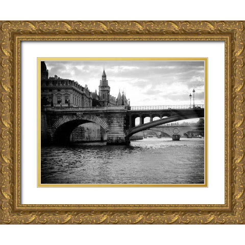 Custom Le Pont at Notre Dame (RM) Gold Ornate Wood Framed Art Print with Double Matting by Sheffield, Jennings