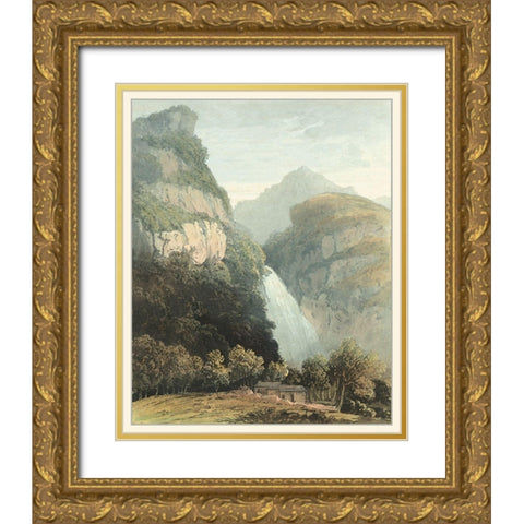 Picturesque English Lake III Gold Ornate Wood Framed Art Print with Double Matting by Fielding, T.H.