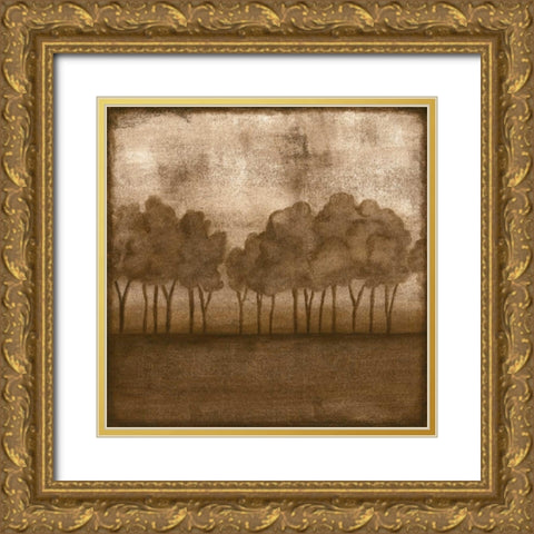 Trees at Dusk II Gold Ornate Wood Framed Art Print with Double Matting by Slocum, Nancy