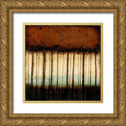 Autumnal Abstract IV Gold Ornate Wood Framed Art Print with Double Matting by Goldberger, Jennifer