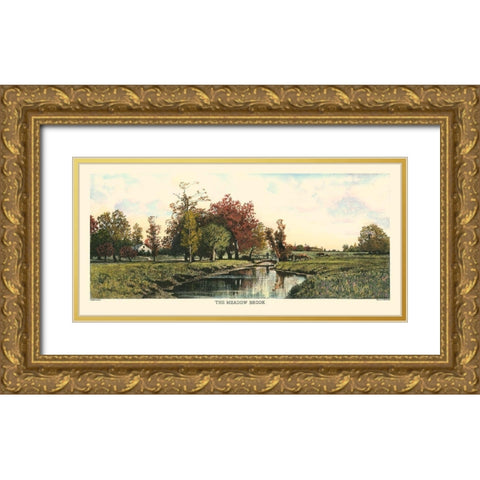 The Meadow Brook Gold Ornate Wood Framed Art Print with Double Matting by Eaton, C. Harry