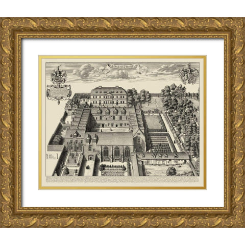 Oxford View Gold Ornate Wood Framed Art Print with Double Matting by unknown
