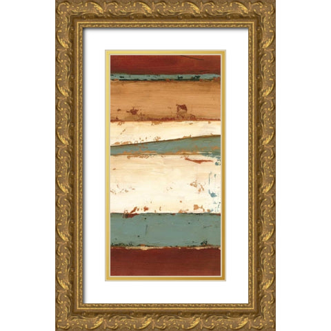 Linear Abstraction I Gold Ornate Wood Framed Art Print with Double Matting by Harper, Ethan