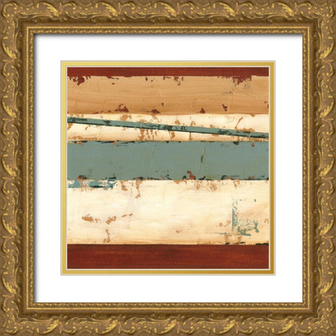 Linear Abstraction III Gold Ornate Wood Framed Art Print with Double Matting by Harper, Ethan