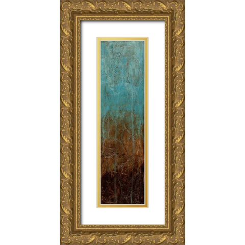 Oxidized Copper I Gold Ornate Wood Framed Art Print with Double Matting by Goldberger, Jennifer