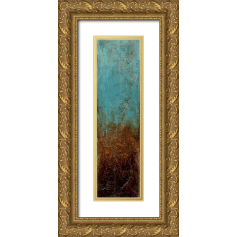 Oxidized Copper III Gold Ornate Wood Framed Art Print with Double Matting by Goldberger, Jennifer