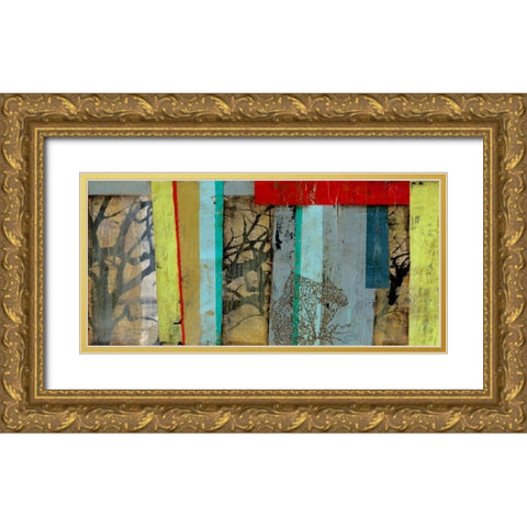 Woven Landscape I Gold Ornate Wood Framed Art Print with Double Matting by Goldberger, Jennifer