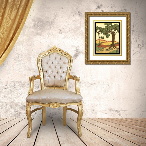 Warm Horizons II Gold Ornate Wood Framed Art Print with Double Matting by Goldberger, Jennifer