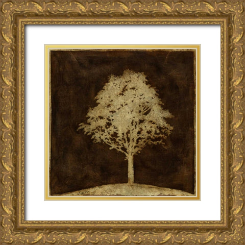 Gilded Tree II Gold Ornate Wood Framed Art Print with Double Matting by Meagher, Megan